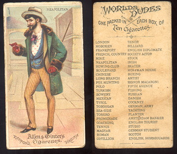 1880's Allen & Ginter cigarettes tobacco card