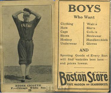 1917 Boston Store baseball card