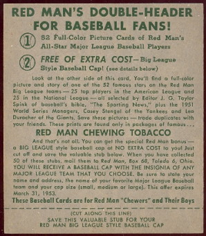 1952 Red Man Tobacco Cards