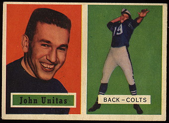 johnny unitas rookie card, 1957 topps 
football cards