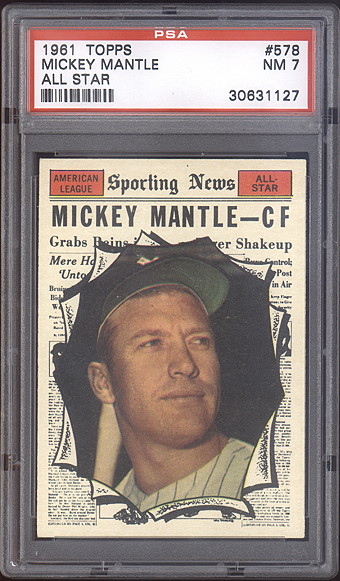 1961 topps mickey mantle all star baseball card
