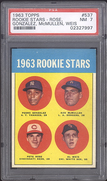 psa graded card from 1963 topps, Pete Rose rookie card