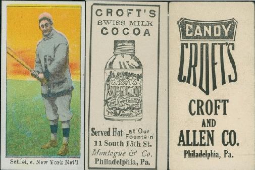 1909 E92 Croft's baseball card