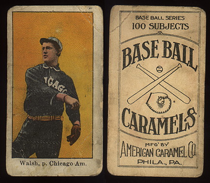  1910 American Caramel baseball card, Walsh E90-1 . 