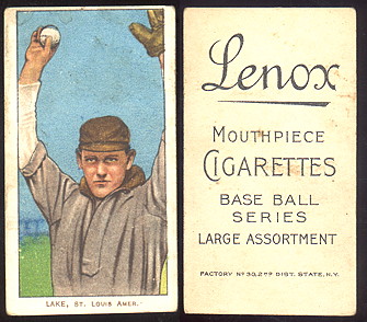 1909-1911 T206 lenox mouthpiece cigarettes baseball card 