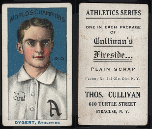 1911 Cullivan's Fireside Philadelphia A's baseball card