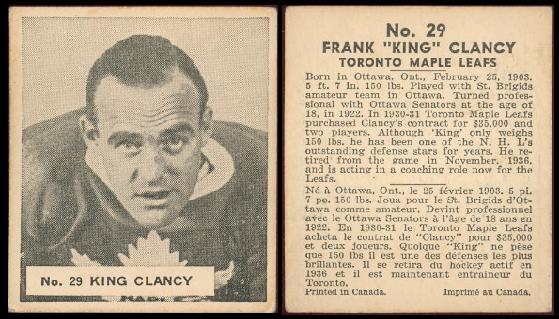 1933-1934 Hamilton Gum (V288) hockey card