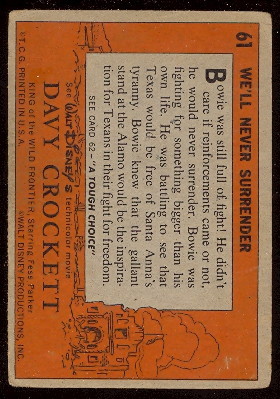 1956 Topps Davy Crockett Orange Back #73 Fighting To The End  EX 