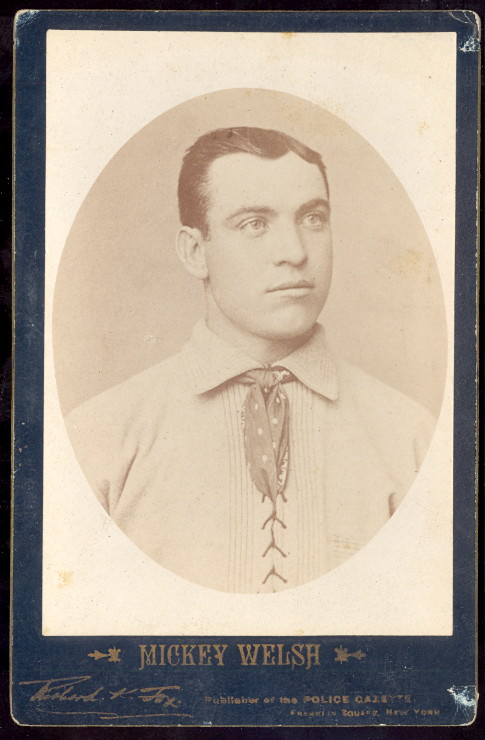 1889 Police Gazette Cabinet mickey welsh baseball card.